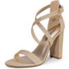 imageDREAM PAIRS 4 inch High Heels for Women Chunky Block Cross Strap Open Toe Dress Sandals for Wedding Bridal Evening Homecoming PromGold