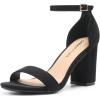 imageDREAM PAIRS Heels for Women Chunky Block Heel Open Toe Ankle Strap 35 Inch Heeled Sandals for Party Date WeddingBlacksuede