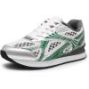 imageDREAM PAIRS Women Chunky Platform Retro Fashion Sneakers Comfortable Breathable Walking Shoes Casual Lace Up Tennis ShoesSilverGreen