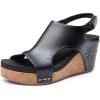 imageDREAM PAIRS Womens Platform Wedge Sandals Comfortable PeepToe Cork Casual ampamp Dressy Summer Lightweight Shoes for All Day WearBlack