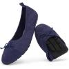 imageDREAM PAIRS Womens Round Toe Foldable Portable Knit Ballet Flats Comfortable Dressy Flats for Work Office Dress Shoes Business CasualNavy