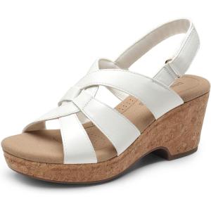 imageDREAM PAIRS Womens Wedge Sandals Comfortable Open Toe Platform Casual Dressy Cork Summer Dress ShoesWhite