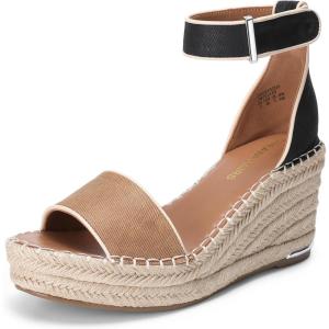 imageDREAM PAIRS Womens Wedge Sandals Open Toe Espadrilles Sandals Comfortable Dressy Ankle Strap Platform Sandals Suitable for Work Beach Summer ShoesBlackBrown