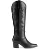 imageDREAM PAIRS Cowboy Boots for Women Cowgirl Knee High Boots Comfortable Pull On Zipper Chunky Heel Pointed Toe Embroidered Western BootsBlack