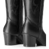 imageDREAM PAIRS Cowboy Boots for Women Cowgirl Knee High Boots Comfortable Pull On Zipper Chunky Heel Pointed Toe Embroidered Western BootsBlack