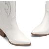 imageDREAM PAIRS Cowboy Boots for Women Cowgirl Knee High Boots Comfortable Pull On Zipper Chunky Heel Pointed Toe Embroidered Western BootsWhiterhinestone