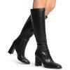 imageDREAM PAIRS Knee High Boots for Women Square Toe Gogo Chunky Heel with Side ZipBlack