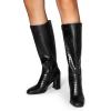 imageDREAM PAIRS Knee High Boots for Women Square Toe Gogo Chunky Heel with Side ZipBlackcroco