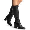 imageDREAM PAIRS Knee High Boots for Women Square Toe Gogo Chunky Heel with Side ZipBlackcroco