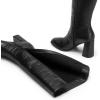 imageDREAM PAIRS Knee High Boots for Women Square Toe Gogo Chunky Heel with Side ZipBlackcroco