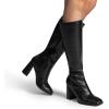 imageDREAM PAIRS Knee High Boots for Women Square Toe Gogo Chunky Heel with Side ZipBlackcroco
