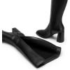 imageDREAM PAIRS Knee High Boots for Women Square Toe Gogo Chunky Heel with Side ZipBlackpu