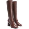 imageDREAM PAIRS Knee High Boots for Women Square Toe Gogo Chunky Heel with Side ZipBrown