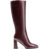 imageDREAM PAIRS Knee High Boots for Women Square Toe Gogo Chunky Heel with Side ZipBurgundy