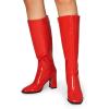 imageDREAM PAIRS Knee High Boots for Women Square Toe Gogo Chunky Heel with Side ZipRedpat