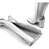 imageDREAM PAIRS Knee High Boots for Women Square Toe Gogo Chunky Heel with Side ZipSilvermetal