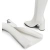imageDREAM PAIRS Knee High Boots for Women Square Toe Gogo Chunky Heel with Side ZipWhitepu