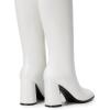 imageDREAM PAIRS Knee High Boots for Women Square Toe Gogo Chunky Heel with Side ZipWhitepu