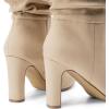 imageDREAM PAIRS Slouch Boots for Women Mid Calf Womens Fashion Almond Toe High Heel Fall Winter Dressy BootsSandy Beigesuede
