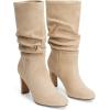 imageDREAM PAIRS Slouch Boots for Women Mid Calf Womens Fashion Almond Toe High Heel Fall Winter Dressy BootsSandy Beigesuede
