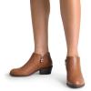 imageDREAM PAIRS Womens Ankle Boots Low Chunky Heel Comfortable Short Fall Booties ShoesBrownpu