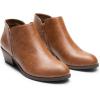 imageDREAM PAIRS Womens Ankle Boots Low Chunky Heel Comfortable Short Fall Booties ShoesBrownpu