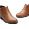 imageDREAM PAIRS Womens Ankle Boots Low Chunky Heel Comfortable Short Fall Booties ShoesBrownpu
