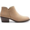 imageDREAM PAIRS Womens Ankle Boots Low Chunky Heel Comfortable Short Fall Booties ShoesNudesuede