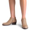 imageDREAM PAIRS Womens Ankle Boots Low Chunky Heel Comfortable Short Fall Booties ShoesNudesuede