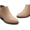 imageDREAM PAIRS Womens Ankle Boots Low Chunky Heel Comfortable Short Fall Booties ShoesNudesuede