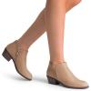 imageDREAM PAIRS Womens Ankle Boots Low Chunky Heel Comfortable Short Fall Booties ShoesNudesuede
