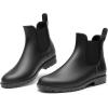 imageDREAM PAIRS Womens Ankle Rain Boots Chelsea Short Boots Waterproof Elastic Slip On Lightweight Comfortable Garden Outdoor ShoesBlack