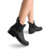imageDREAM PAIRS Womens Ankle Rain Boots Chelsea Short Boots Waterproof Elastic Slip On Lightweight Comfortable Garden Outdoor ShoesBlack