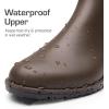 imageDREAM PAIRS Womens Ankle Rain Boots Chelsea Short Boots Waterproof Elastic Slip On Lightweight Comfortable Garden Outdoor ShoesDark Brown