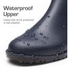 imageDREAM PAIRS Womens Ankle Rain Boots Chelsea Short Boots Waterproof Elastic Slip On Lightweight Comfortable Garden Outdoor ShoesNavy
