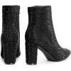 imageDREAM PAIRS Womens Chunky Heel Ankle Booties Pointed Toe Short BootsBlackrhinestone