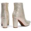 imageDREAM PAIRS Womens Chunky Heel Ankle Booties Pointed Toe Short BootsGold