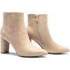 imageDREAM PAIRS Womens Chunky Heel Ankle Booties Pointed Toe Short BootsNude