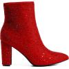 imageDREAM PAIRS Womens Chunky Heel Ankle Booties Pointed Toe Short BootsRedrhinestone
