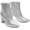 imageDREAM PAIRS Womens Chunky Heel Ankle Booties Pointed Toe Short BootsRhinestone