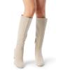imageDREAM PAIRS Womens Chunky Heel Knee High BootsBeige