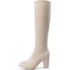 imageDREAM PAIRS Womens Chunky Heel Knee High BootsBeige