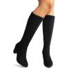 imageDREAM PAIRS Womens Chunky Heel Knee High BootsBlack
