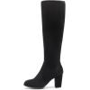 imageDREAM PAIRS Womens Chunky Heel Knee High BootsBlack
