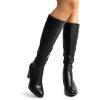 imageDREAM PAIRS Womens Chunky Heel Knee High BootsBlackPu