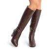imageDREAM PAIRS Womens Chunky Heel Knee High BootsBrownpu