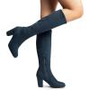 imageDREAM PAIRS Womens Chunky Heel Knee High BootsDarkBlue