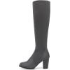imageDREAM PAIRS Womens Chunky Heel Knee High BootsGrey