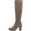 imageDREAM PAIRS Womens Chunky Heel Knee High BootsKhaki