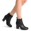 imageDREAM PAIRS Womens Chunky High Heel Ankle Boots Round Toe Fall Short Booties ShoesBlackpu